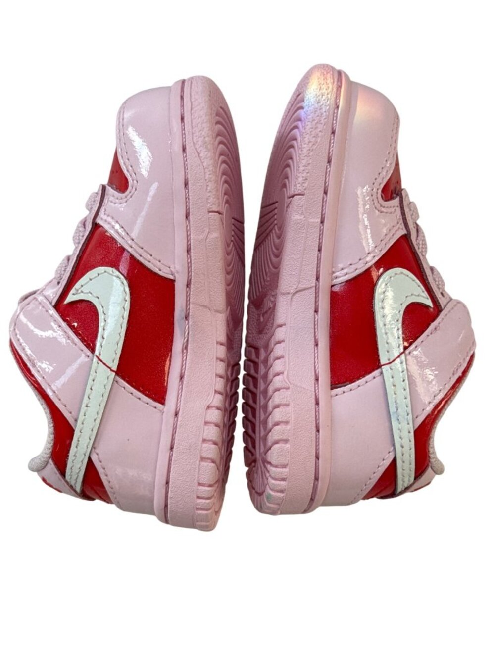NIKE Baby Girls Pink/Red Patent Leather Sneakers US 6C Heart Design Toddler - Picture 5 of 9